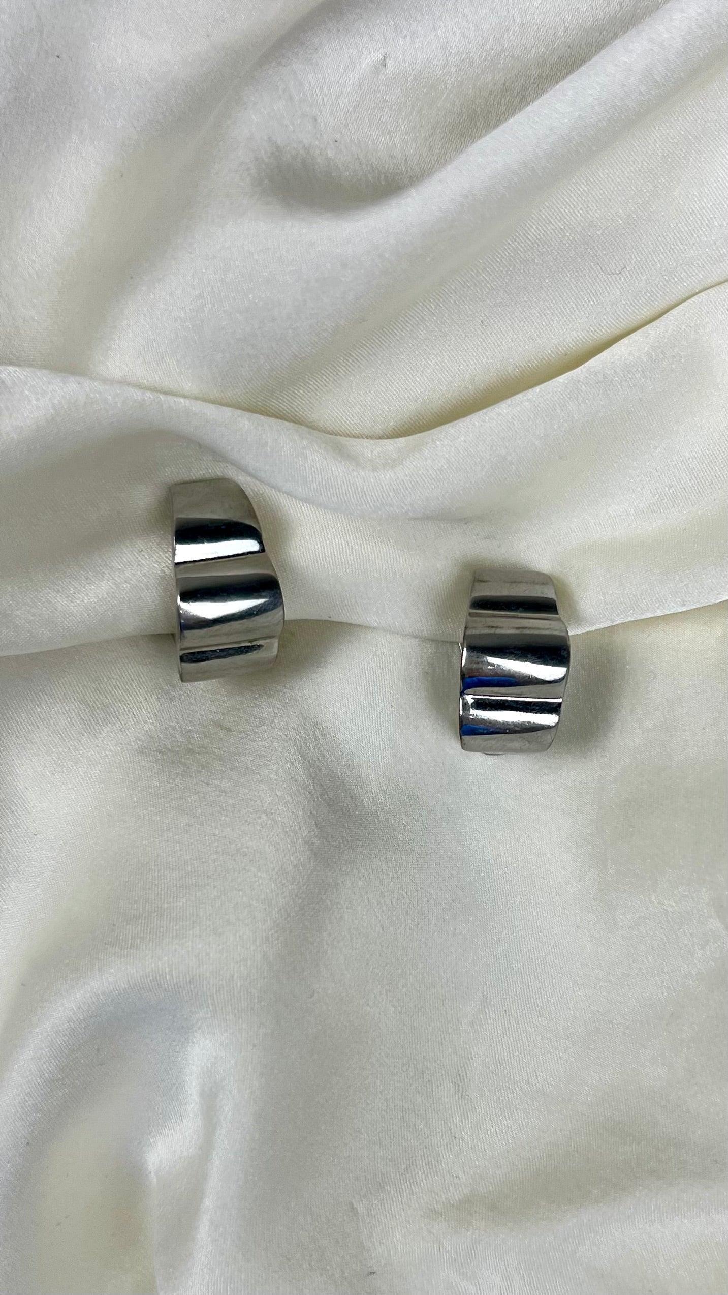 Modern Silver Abstract clip earrings - L'Officina General Store