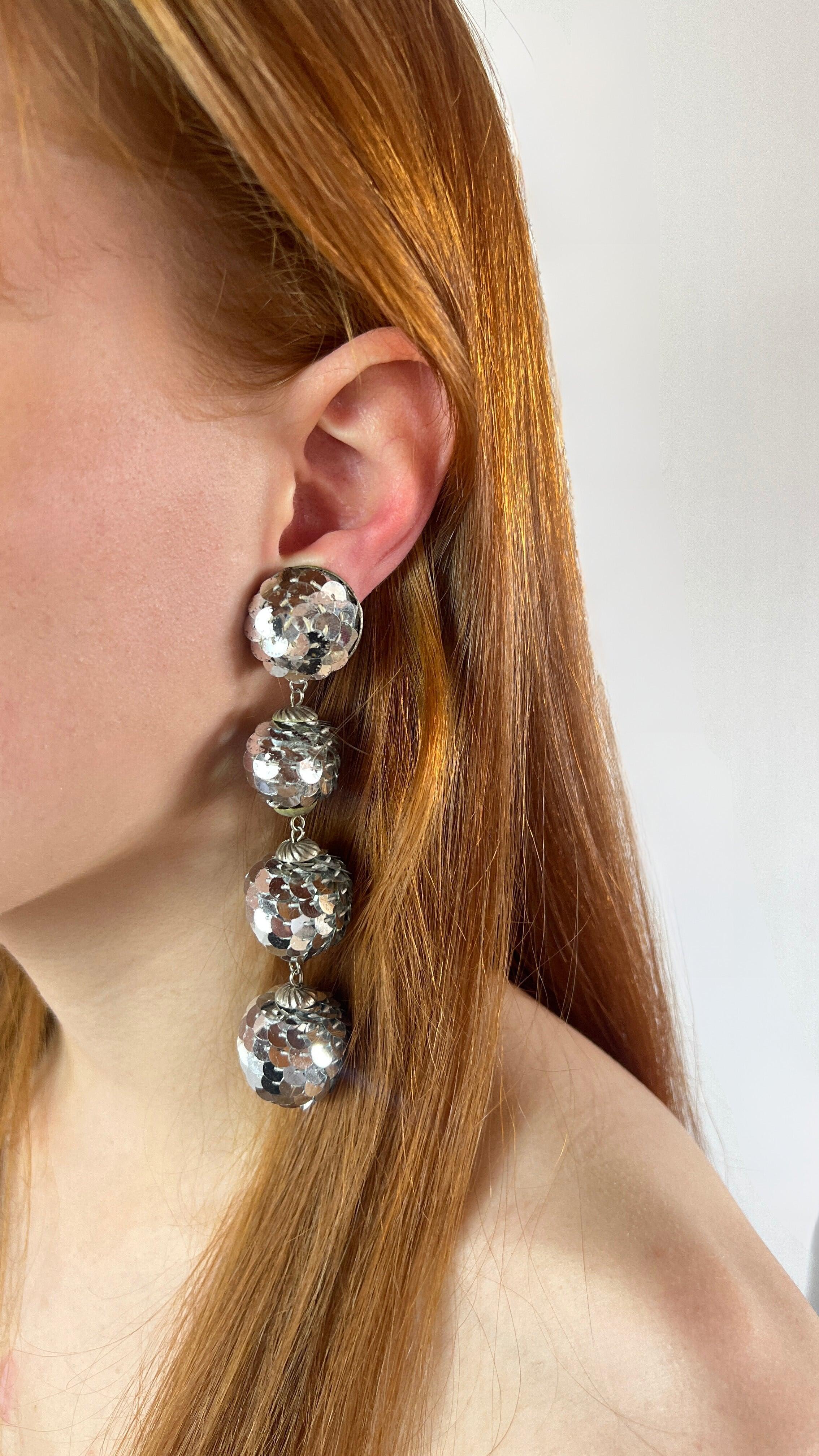 DISCOBALL SEQUIN CLIP EARRINGS - L'Officina General Store