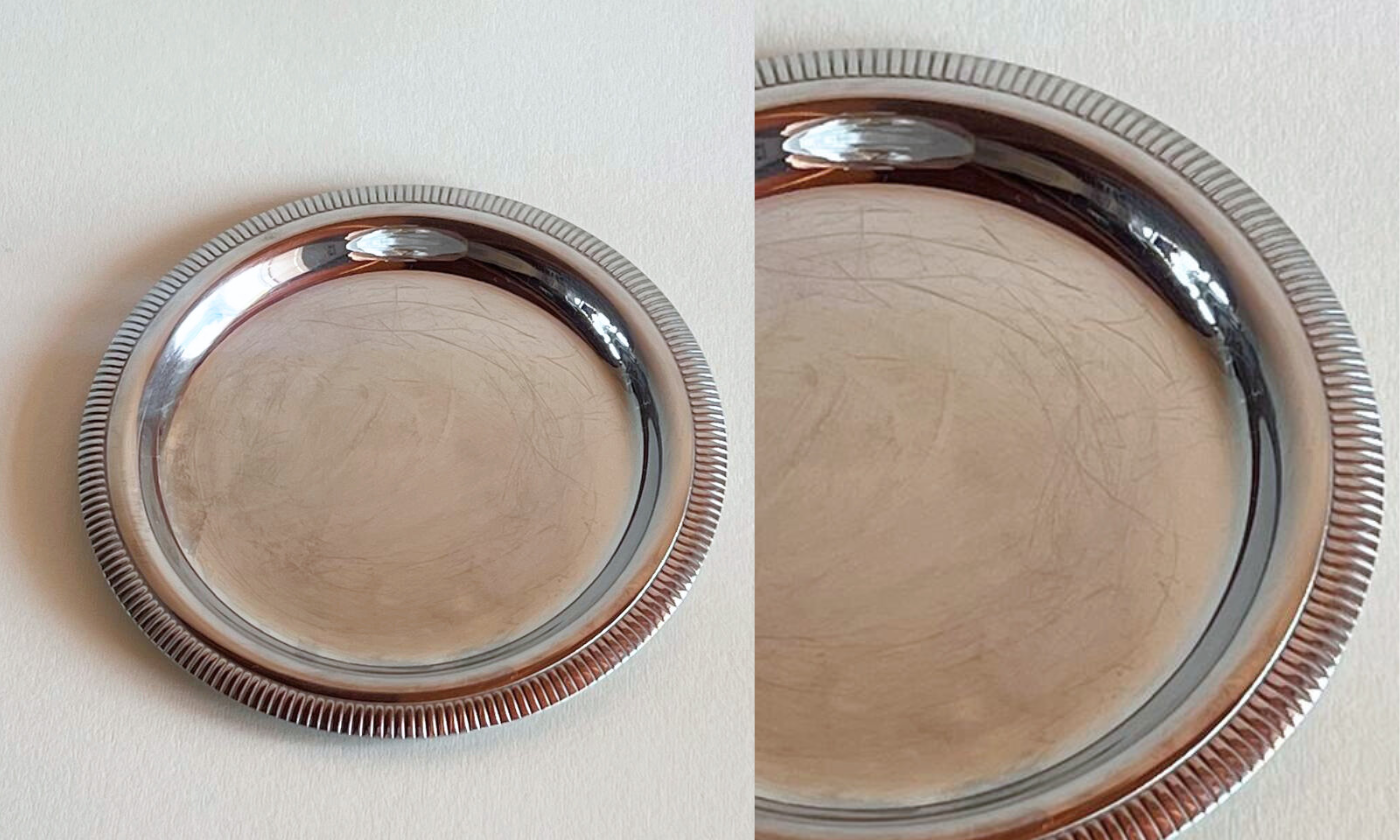 2 silver bottle coasters
