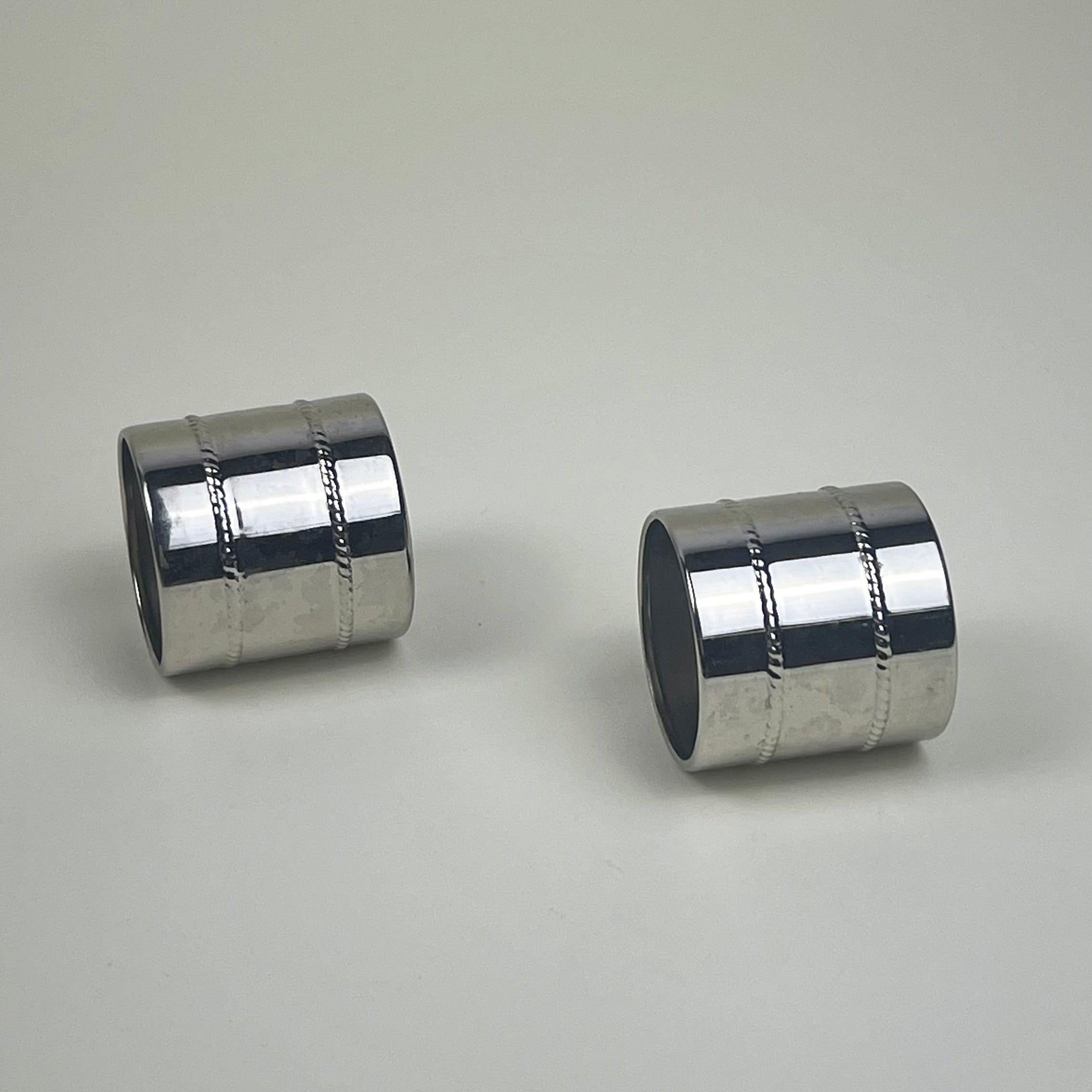 SET OF 2 | STAINLESS STEEL WIDE NAPKIN RINGS - L'Officina General Store