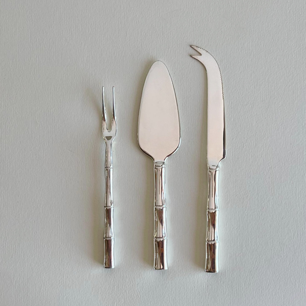 Silver-Plated Bamboo Cheese I Set of 3