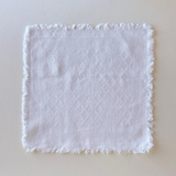 Small jacquard cotton napkins with fringe I Set of 2