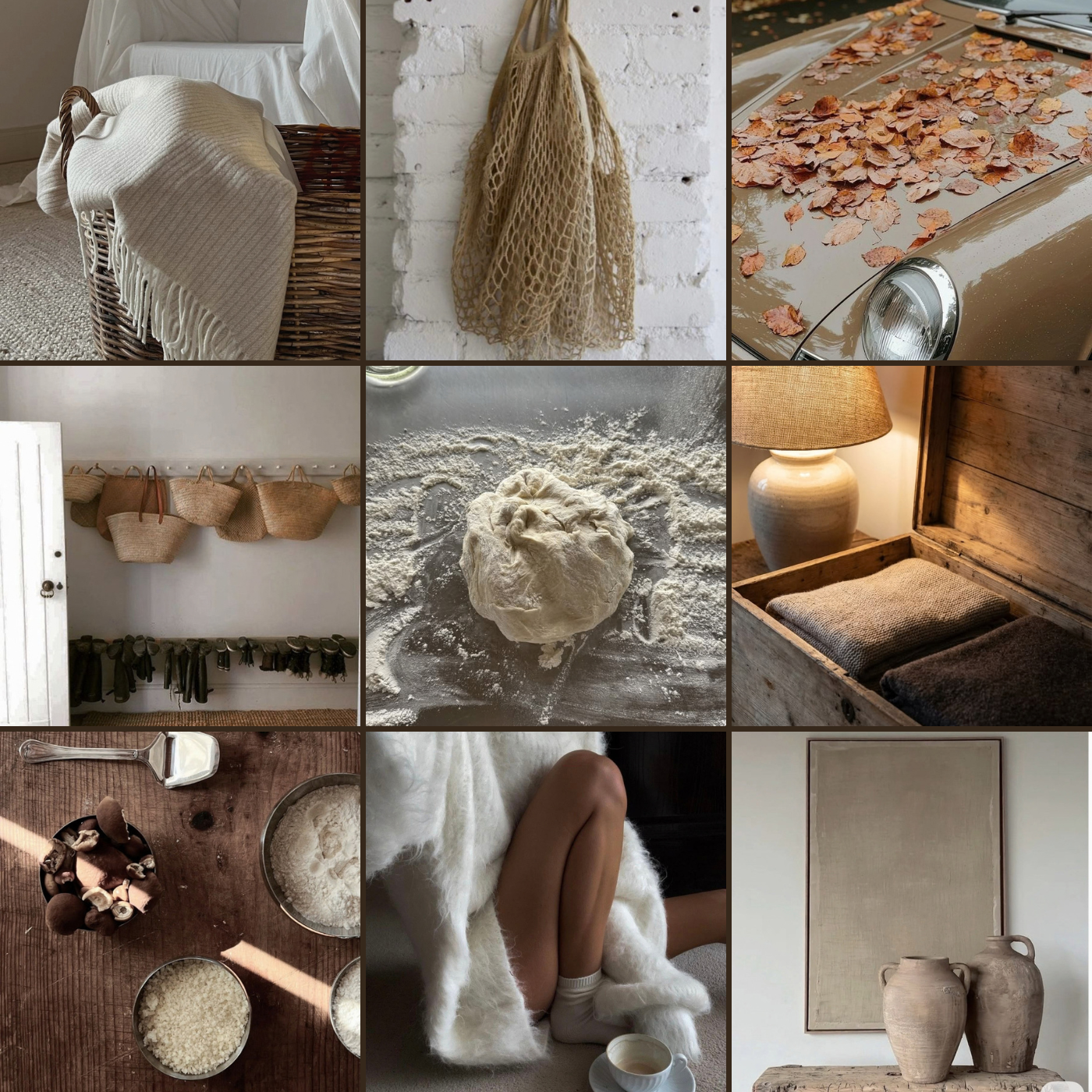 autumn and hygge feeling - cashmere throws , rattan, wood