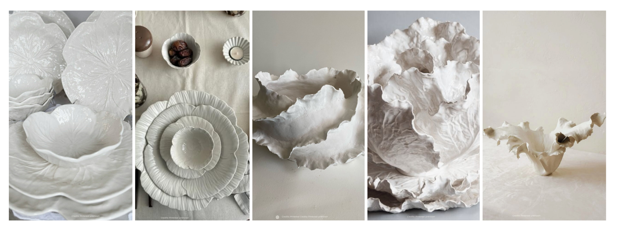 Cabbage & Heritage Leaf Tableware Collection – Botanical Ceramic Dishes