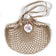 Filt 1860 mastic cotton mesh net bag with long braided handles, knitted in Normandy France