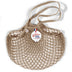 Filt 1860 mastic cotton mesh net bag with long braided handles, knitted in Normandy France