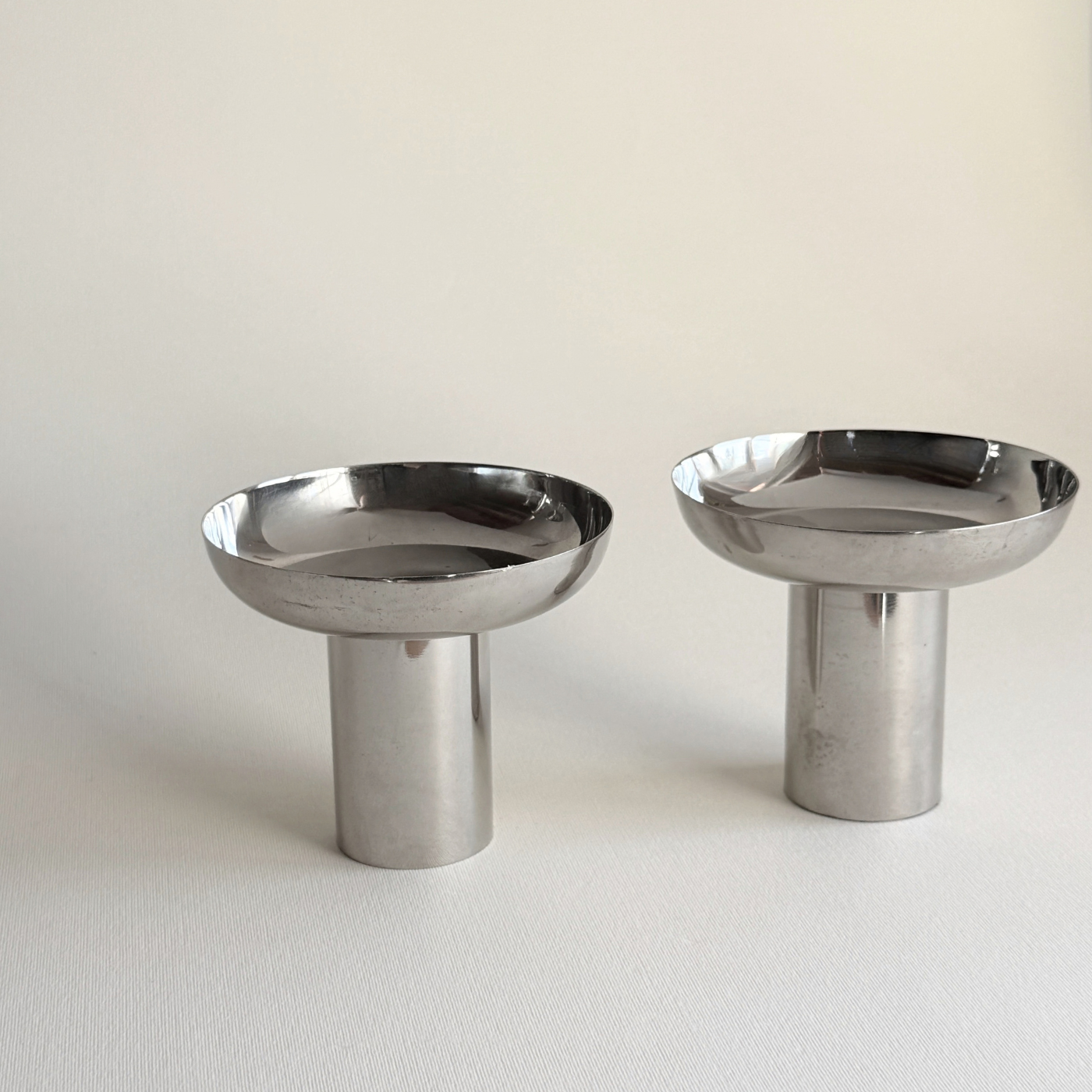 Bougeoirs en Acier Inoxydable | Lot de 2 · Scandinaves 1970s