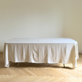 Fringed Natural Linen Tablecloth