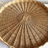 Lot de 2 Plateaux Muraux en Rotin Italiens Années 1970