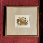 Framed Italian watercolour and ink drawing of a woman, signed original, 1970s, Pre-Loved wall art