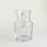 Vintage clear crystal water jug from Italy, classic form with pouring lip and full handle