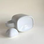 Mitterteich teapot in all-white porcelain with composed dome lid, Pre-Loved German tableware, L'Officina