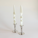 Cereria Graziani Lacquered Spiral Taper Candles | Pair · 28 cm · Ivory