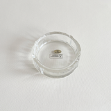 Crystal catch-all dish viewed from above, showing the ribbed rim detail