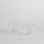 Italian glass tumblers set of 2 · 1970s vintage · clear glass · L'Officina General Store