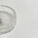 Side profile of the weighted cut-crystal ashtray made in Florence, Italy
