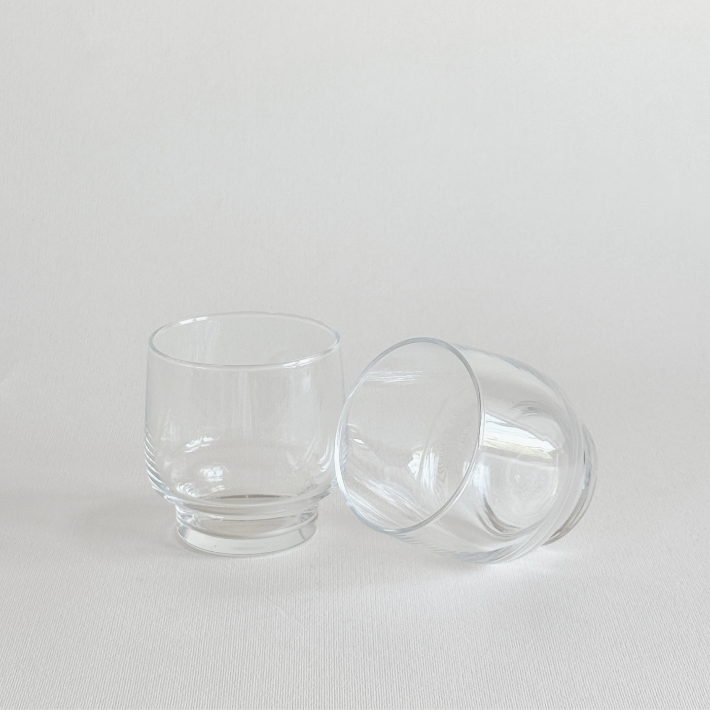 Italian glass tumblers set of 2 · top view · 7 cm diameter · L'Officina General Store