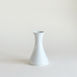 Seltmann Weiden bud vase in satin white Bavarian porcelain with flared lip and weighted base