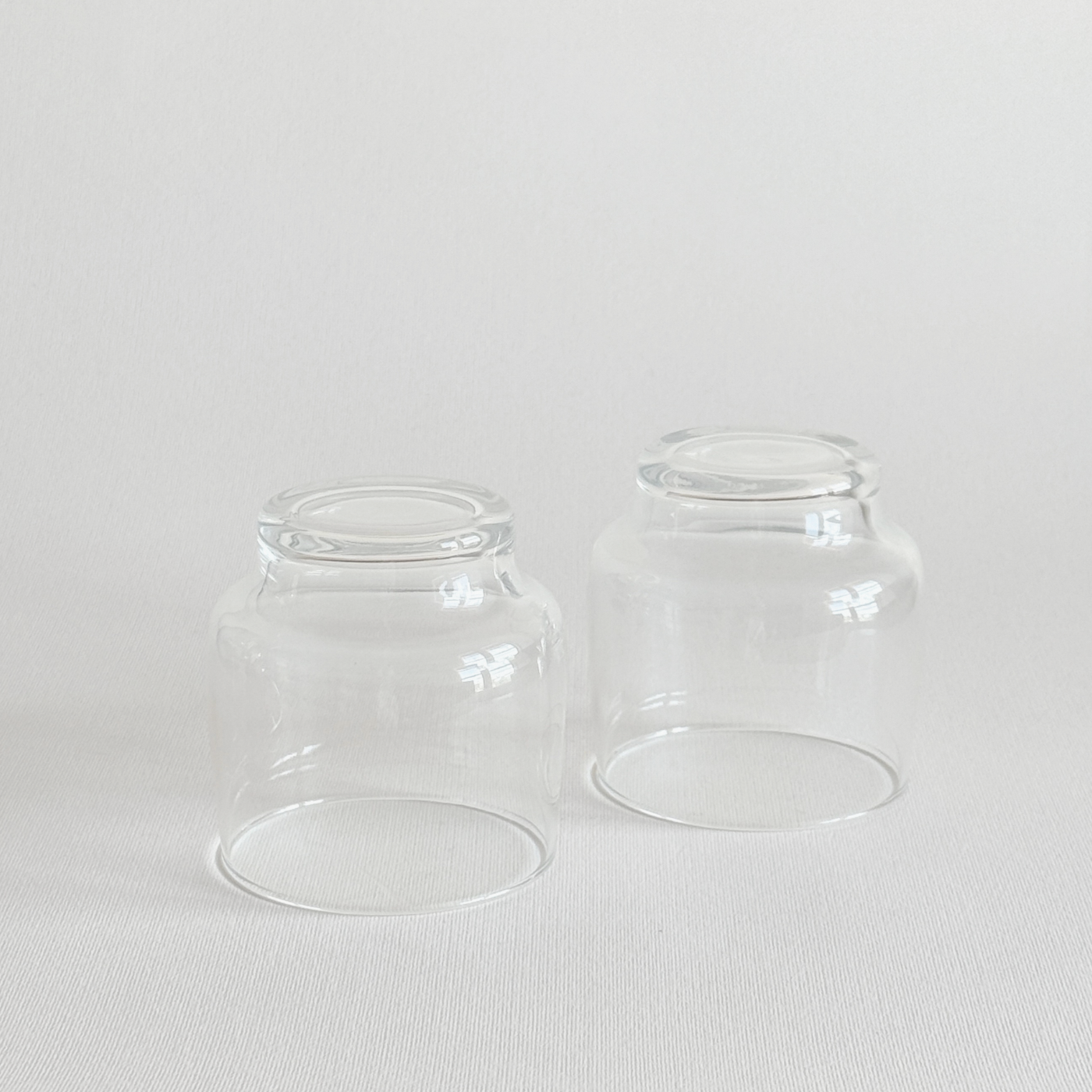 Italian glass tumblers set of 2 · base detail · 20 cl capacity · L'Officina General Store