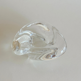 1950s Saint-Louis crystal ashtray with Compagnie Générale Transatlantique etching