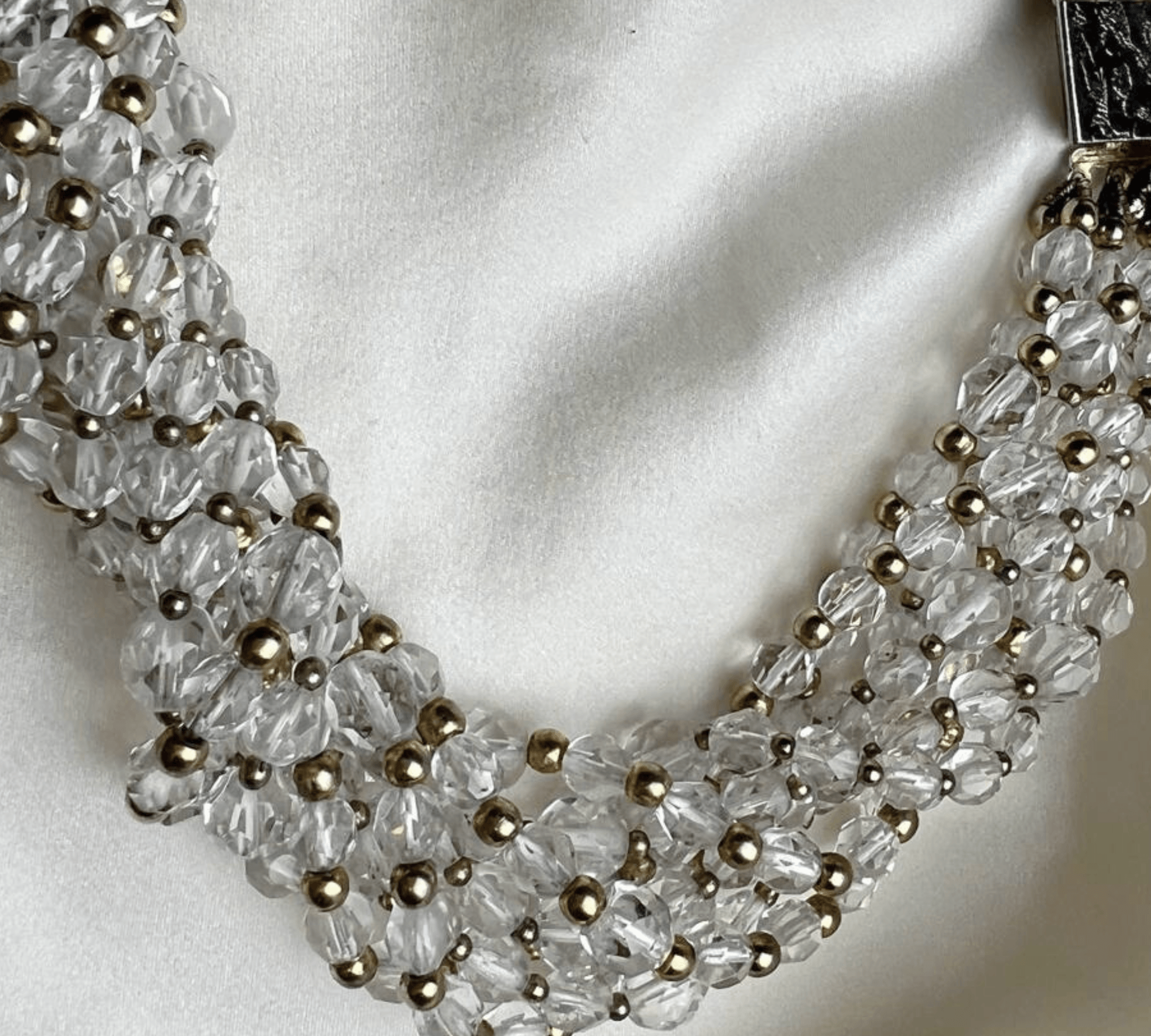 Clear acrylic beads chocker necklace I Italian 1960 vintage - L'Officina General Store