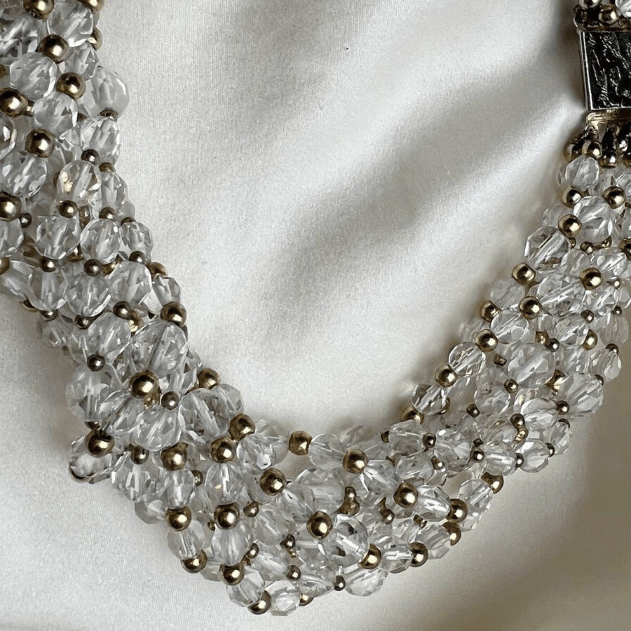 Clear acrylic beads chocker necklace I Italian 1960 vintage - L'Officina General Store