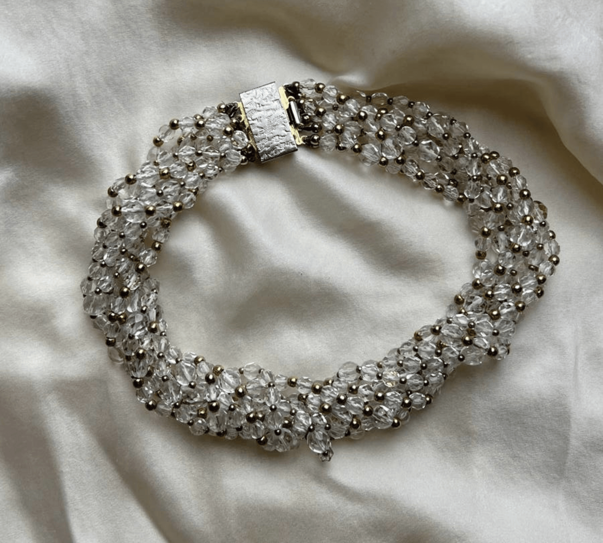 Clear acrylic beads chocker necklace I Italian 1960 vintage - L'Officina General Store