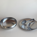 Italian stainless steel bowl and serving plate