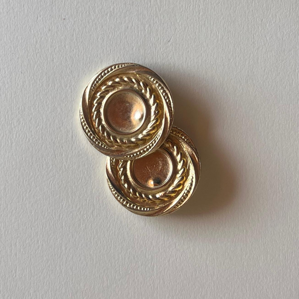 1980s inspired golden statement earrings Italian made