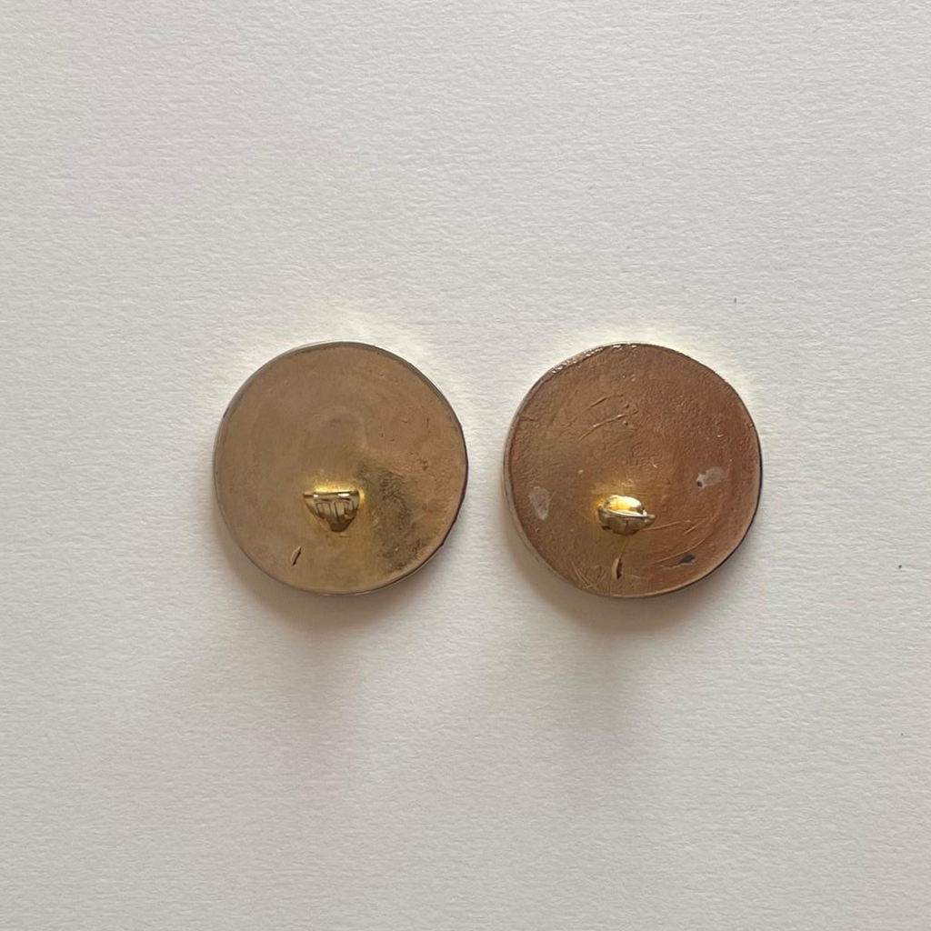 Oversized vintage clip earrings, unknown metal composition