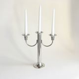 Stainless Steel Candle Holder | 3-Arm · Art Deco · 25 cm
