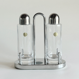 Alessi – Oil & Vinegar Cruet – Glass & Stainless Steel – Clear & Silver