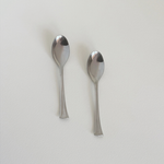 IMCO polished stainless steel coffee spoons, set of 2, 1970s Italian design