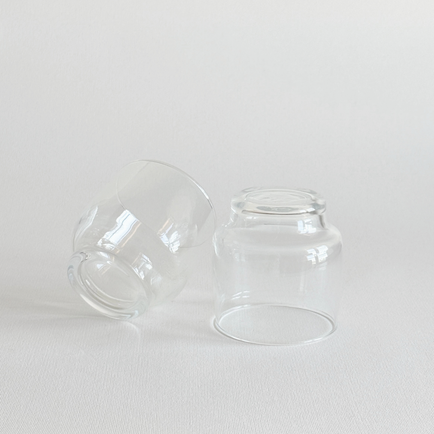 Italian glass tumblers set of 2 · full view · Very Good condition · L'Officina General Store