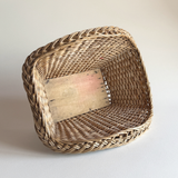 Rattan Display Basket — Brown Rattan, France, 1950s