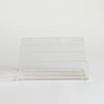 Guzzini letter rack in clear acrylic plastic, 1980s Italian design with transparent rectangular form