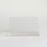 Guzzini letter rack in clear acrylic plastic, 1980s Italian design with transparent rectangular form