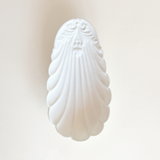 Porcelain shell bowl detail, white glazed scalloped rim, French 1980s, L'Officina General Store
