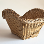 Rattan Display Basket — Brown Rattan, France, 1950s
