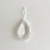 Clear glass Christmas ornament, 10 cm almond drop from a 1950s Italian chandelier, by L'Officina