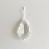 Clear glass Christmas ornament, 10 cm almond drop from a 1950s Italian chandelier, by L'Officina