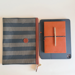 Prada Saffiano leather A5 notebook in burnt orange, pre-loved Italian leather goods from the 2000s