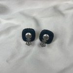 Space Age - Pyramidal Black and Crystal clip earrings I 1960 - L'Officina General Store