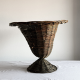 Panier à Fleurs en Rotin Tressé | Mid-Century Européen