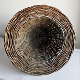 Panier à Fleurs en Rotin Tressé | Mid-Century Européen