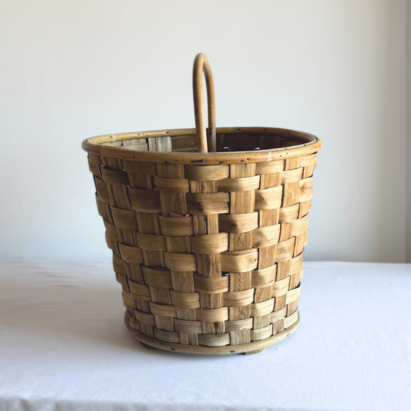 Round Woven Rattan Basket | Large Italian