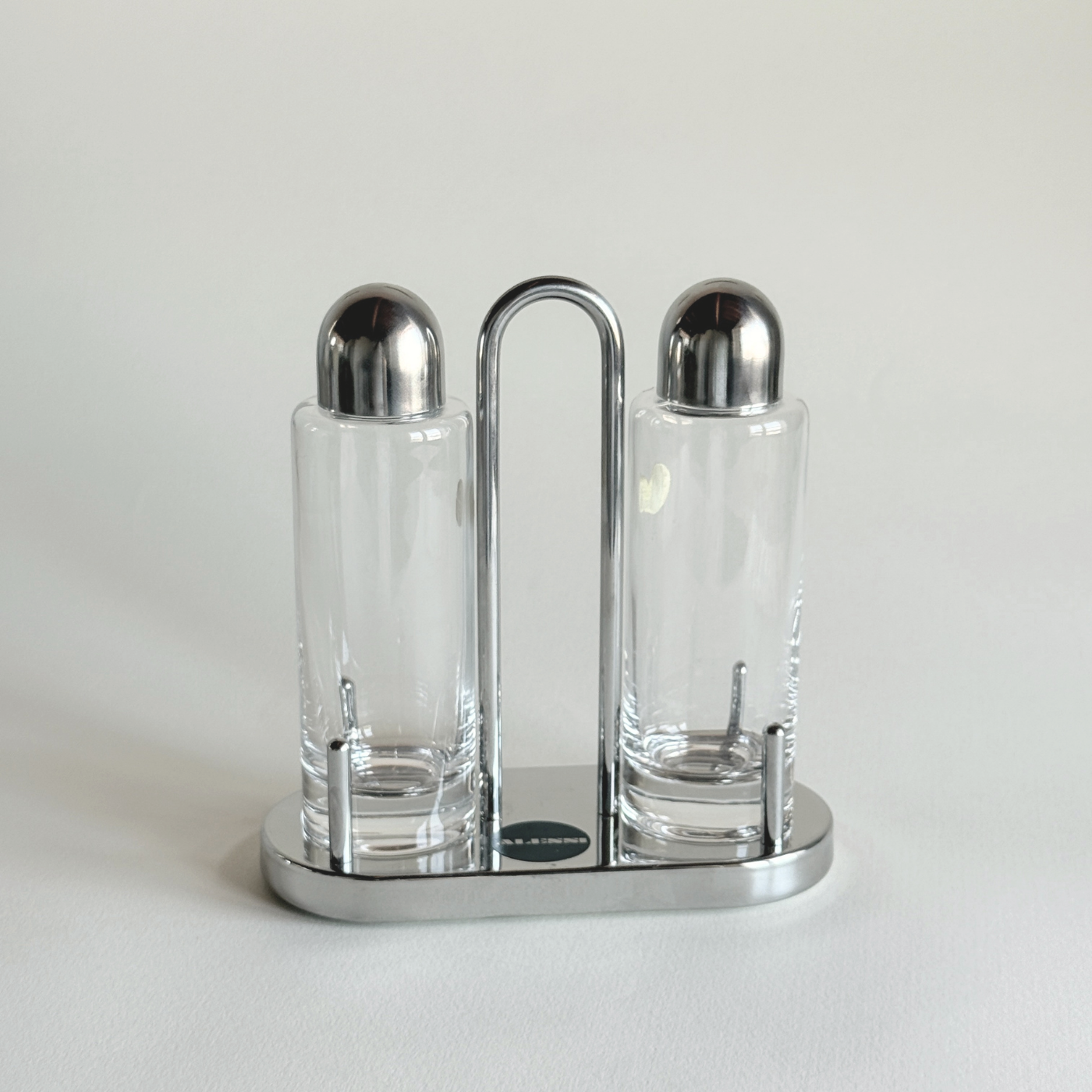 Alessi – Oil & Vinegar Cruet – Glass & Stainless Steel – Clear & Silver