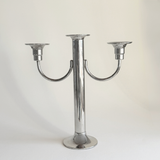 Stainless Steel Candle Holder | 3-Arm · Art Deco · 25 cm