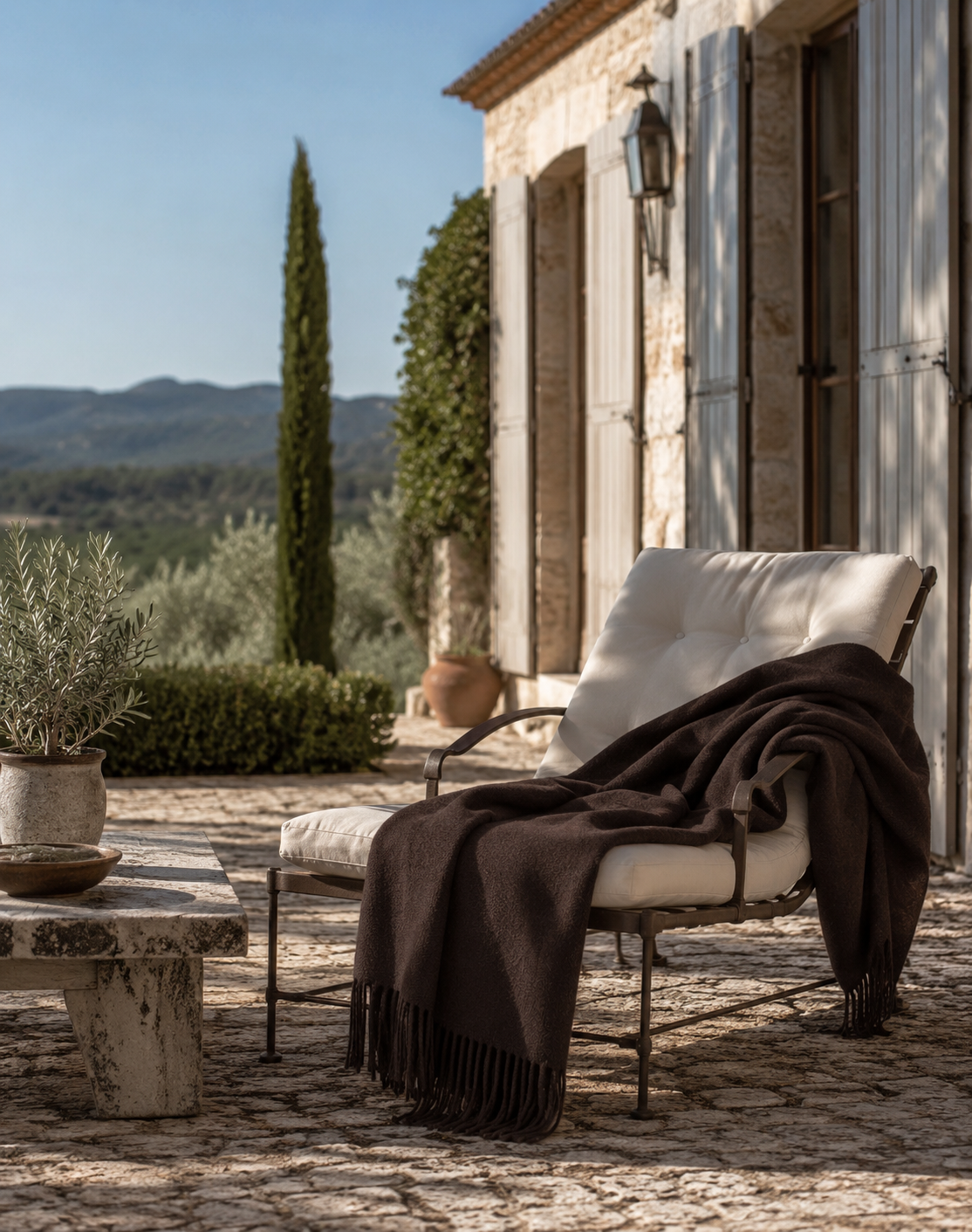 Luxury throw blanket WARM WHISPER 100% cashmere brown soft and warm