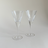 L'Officina Pre-Loved Bohemian crystal red and white wine glasses, faceted clear crystal, dining table